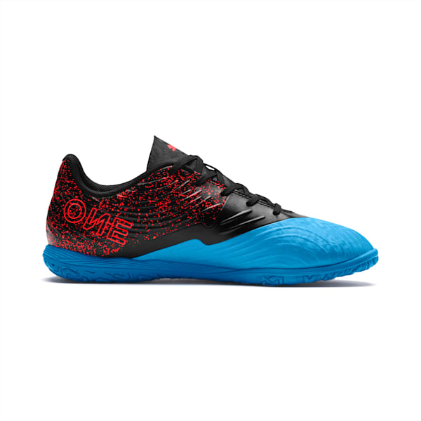 PUMA ONE 19.4 IT Soccer Shoes JR, Bleu Azur-Red Blast-Puma Black, extralarge