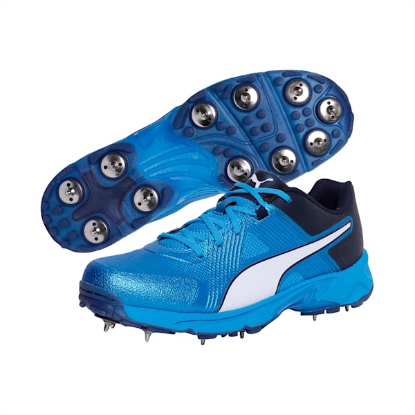 Spike 19.1 Cricket Shoes, Bleu Azur-Puma White-Peacoat, extralarge-IND