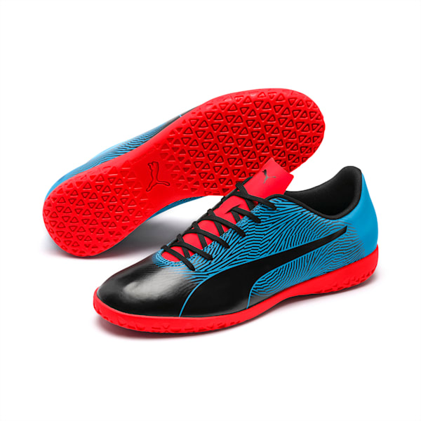 PUMA Spirit II IT Men's Soccer Shoes, Black-Bleu Azur-Red Blast