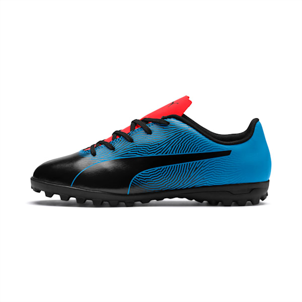PUMA Spirit II TT Youth Football Boots, Black-Bleu Azur-Red Blast, extralarge-IND