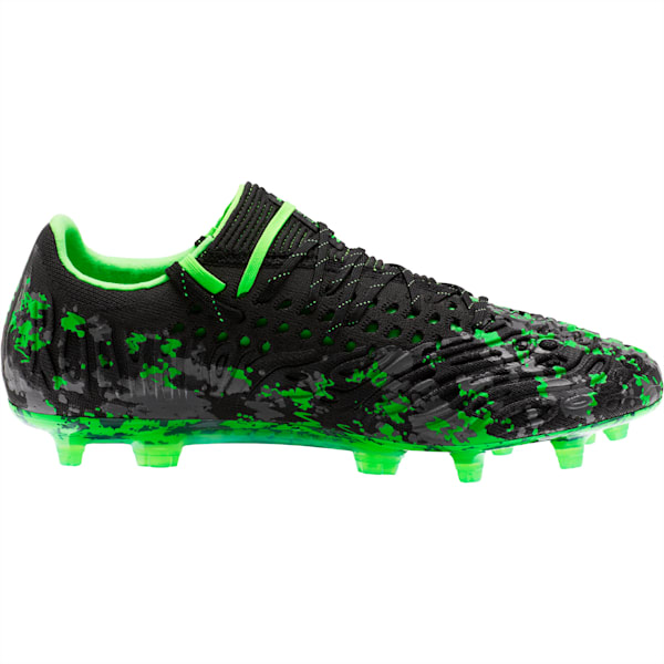 FUTURE 19.1 NETFIT Lo FG/AG Men’s Soccer Cleats, Puma Black-Charcoal Gray-Green Gecko, extralarge