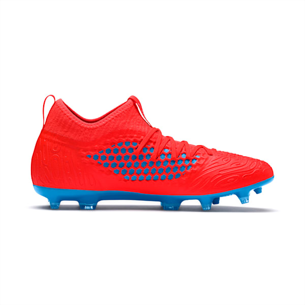 FUTURE 19.3 NETFIT FG/AG Men’s Soccer Cleats, Red Blast-Bleu Azur, extralarge