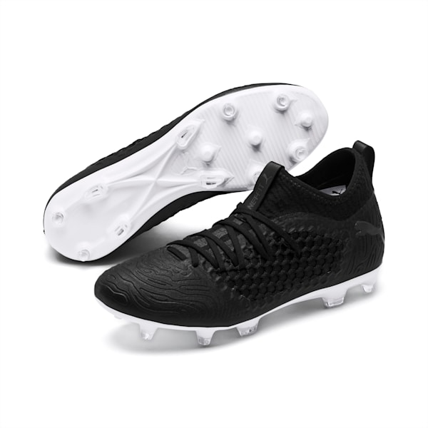 FUTURE 19.3 NETFIT FG/AG Men’s Soccer Cleats, Puma Black-Puma Black-Puma White, extralarge
