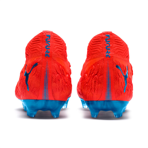 FUTURE 19.1 NETFIT FG/AG Soccer Cleats JR, Red Blast-Bleu Azur, extralarge