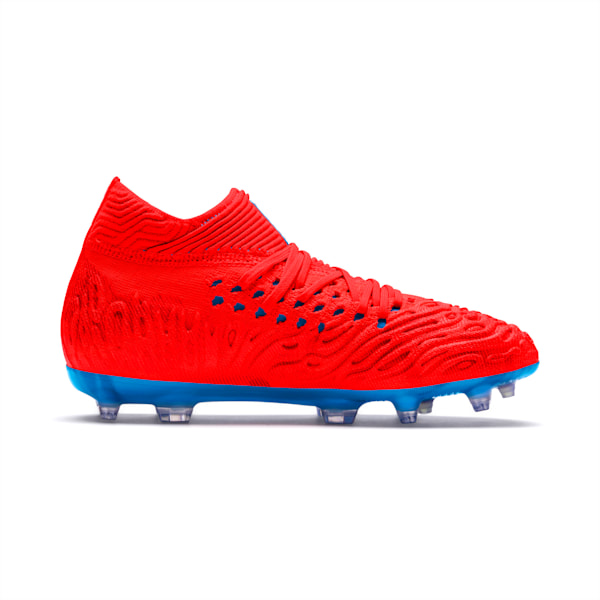 FUTURE 19.1 NETFIT FG/AG Soccer Cleats JR, Red Blast-Bleu Azur, extralarge