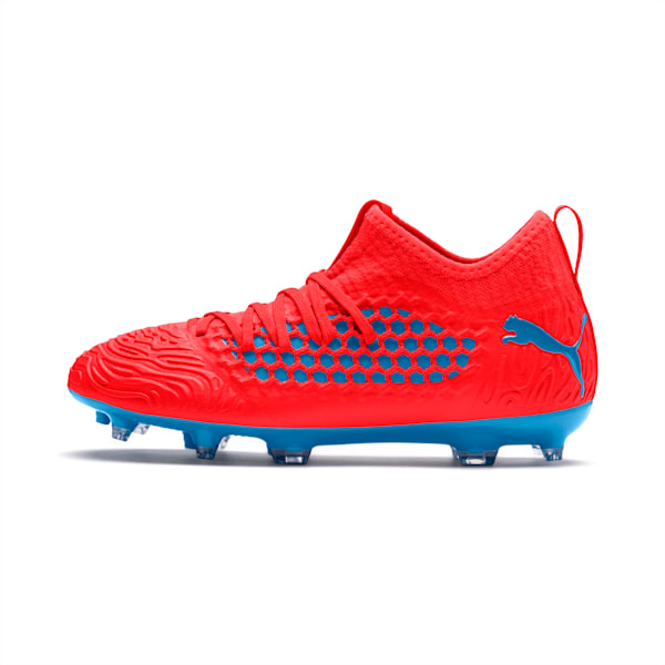 FUTURE 19.3 NETFIT FG/AG Soccer Cleats JR, Red Blast-Bleu Azur, extralarge