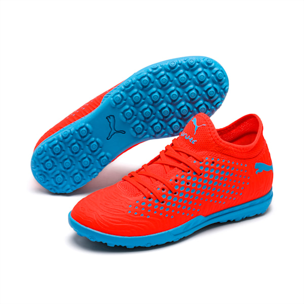 FUTURE 19.4 TT Soccer Shoes JR, Red Blast-Bleu Azur, extralarge