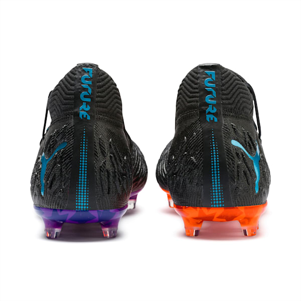 FUTURE 19.1 MVP FG/AG Men’s Soccer Cleats, Puma Black-Caribbean Sea-ELECTRIC PURPLE-Shocking Orange, extralarge