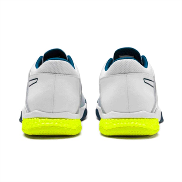 Explode XT Hybrid 2 Handball Indoor Shoes, Puma White-Grey Dawn-Safety Yellow-Gibraltar Sea, extralarge-IND