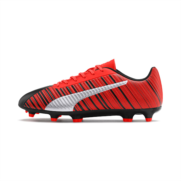 PUMA ONE 5.4 Men's FG/AG Football Boots, Black-Nrgy Red-Aged Silver, extralarge-IND
