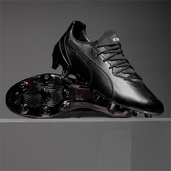 KING Platinum CMEVA Men's FG/AG Football Boots, Puma Black-Puma White, extralarge-IND