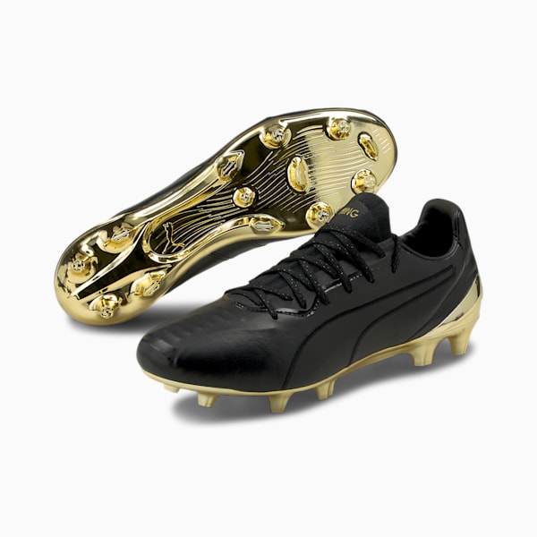 KING Platinum CMEVA Men's FG/AG Football Boots, Puma Black-Puma Team Gold