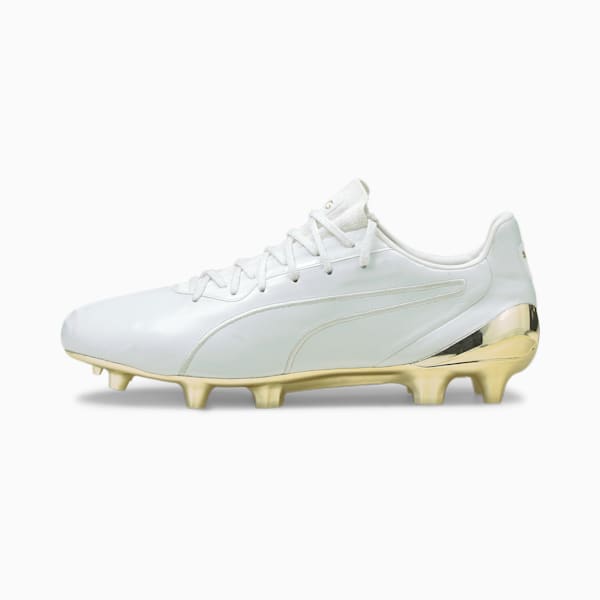 KING Platinum CMEVA Men's FG/AG Football Boots, Puma White-Puma Team Gold