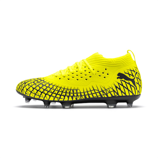 FUTURE 4.2 NETFIT FG/AG Men's Soccer Cleats, Yellow Alert-Puma Black, extralarge