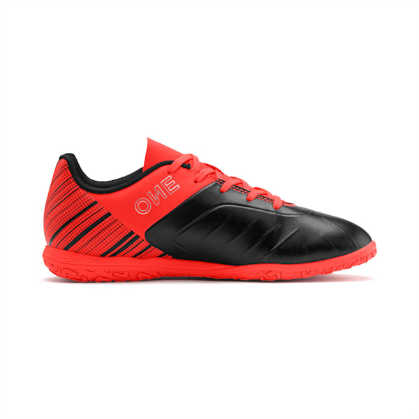 PUMA ONE 5.4  Youth Indoor Sports Shoes, Black-Nrgy Red-Aged Silver