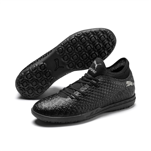 FUTURE 4.4 TT Men's Soccer Shoes, Puma Black-Puma Black-Puma Aged Silver, extralarge
