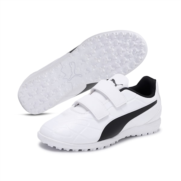 Monarch TT Youth Football Boots, Puma White-Puma Black, extralarge-IND