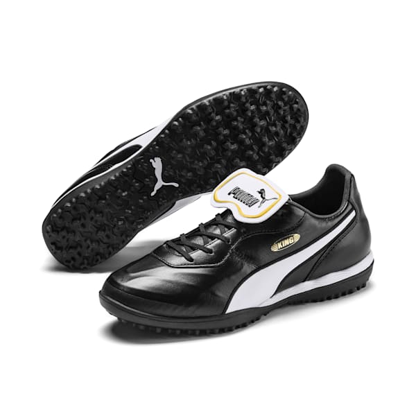 King Top Turf Trainer Soccer Cleats, Puma Black-Puma White, extralarge