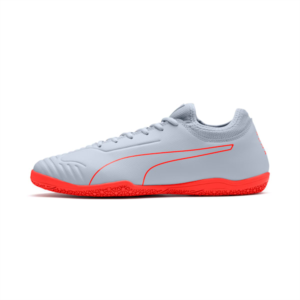 365 Sala 2 Men's Soccer Shoes, Grey Dawn-Nrgy Red, extralarge