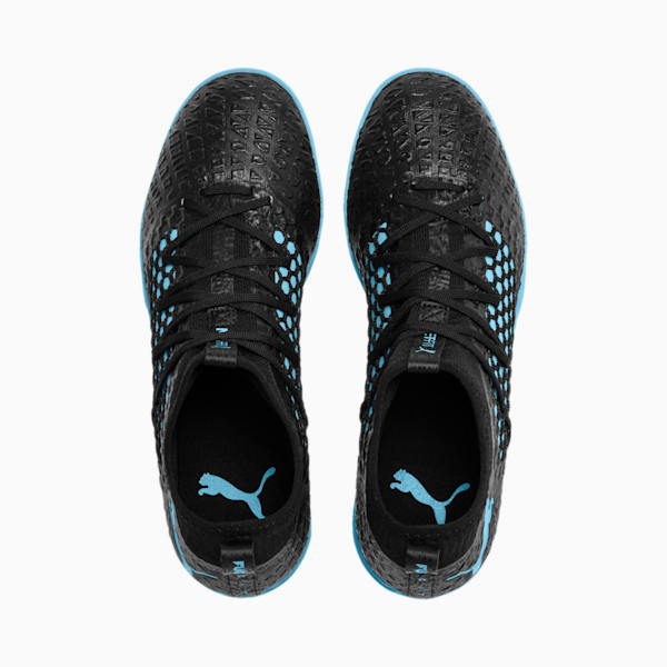 FUTURE 4.3 NETFIT City TT Men's Soccer Shoes, Black-Sky Blue-Puma White, extralarge