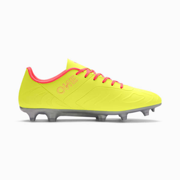 PUMA ONE 20.4 FG/AG Men's Soccer Cleats, Peach-Fizzy Yellow-Silver, extralarge