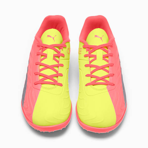 PUMA ONE 20.4 OSG TT Soccer Shoes JR, Nrgy Peach-Fizzy Yellow-Puma Aged Silver, extralarge