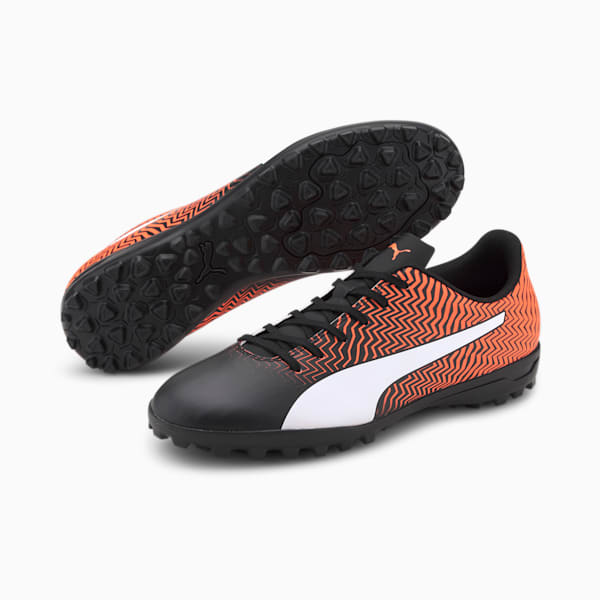 Rapido II TT Men's Soccer Shoes, Shocking Orange-Puma Black-Puma White, extralarge