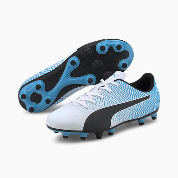 Rapido II FG Soccer Cleats JR, Luminous Blue-Puma White-Puma Black, extralarge