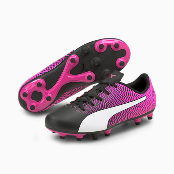 Rapido II FG Jr Football Boots, Puma Black-Luminous Pink-Puma White, extralarge-IND