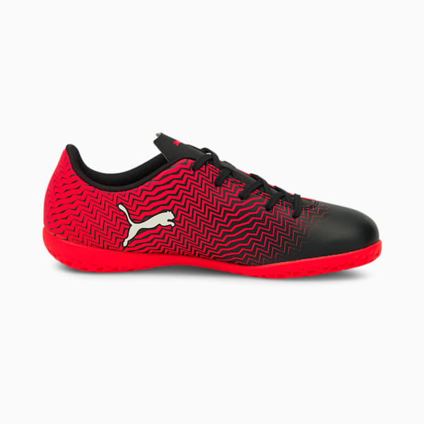 Rapido II  Youth Indoor Turf Football Boots, Puma Black-Puma White-Red Blast, extralarge-IND