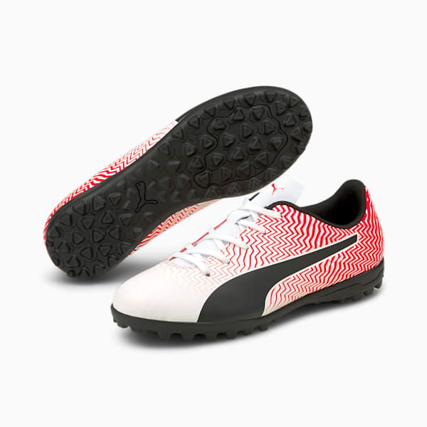 Rapido II TT Football Shoes JR, Puma White-Puma Black-Red Blast, extralarge-IND
