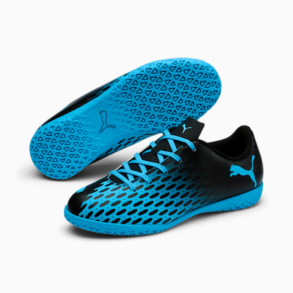 PUMA Spirit III IT Soccer Shoes JR, Luminous Blue-Puma Black