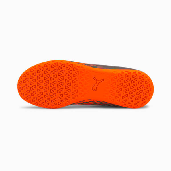 PUMA Spirit III IT Soccer Shoes JR, Puma Black-Shocking Orange, extralarge