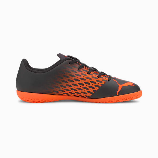 PUMA Spirit III IT Soccer Shoes JR, Puma Black-Shocking Orange, extralarge