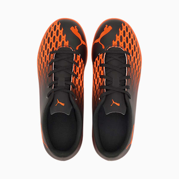 PUMA Spirit III IT Soccer Shoes JR, Puma Black-Shocking Orange, extralarge