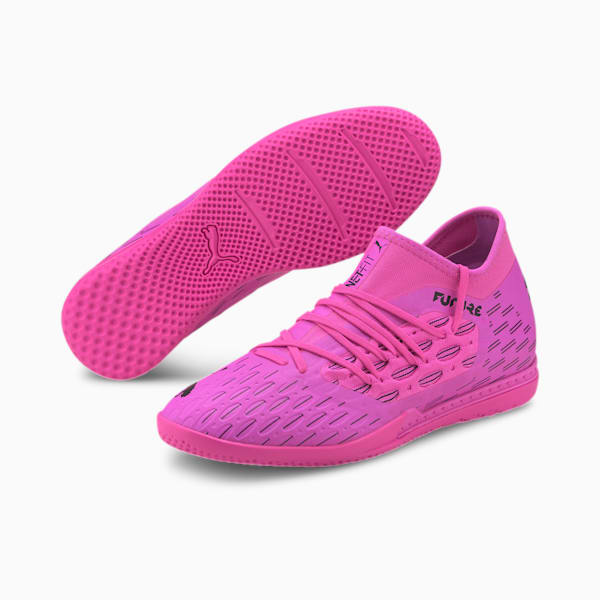 FUTURE 6.3 NETFIT Men's Indoor Court Shoes, Luminous Pink-Puma Black, extralarge-IND