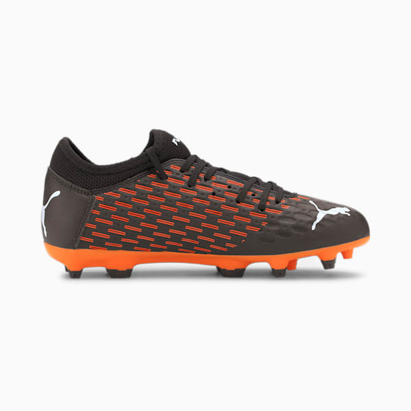 FUTURE 6.4 Kids' FG/AG Soccer Cleats JR, Puma Black-Puma White-Shocking Orange, extralarge