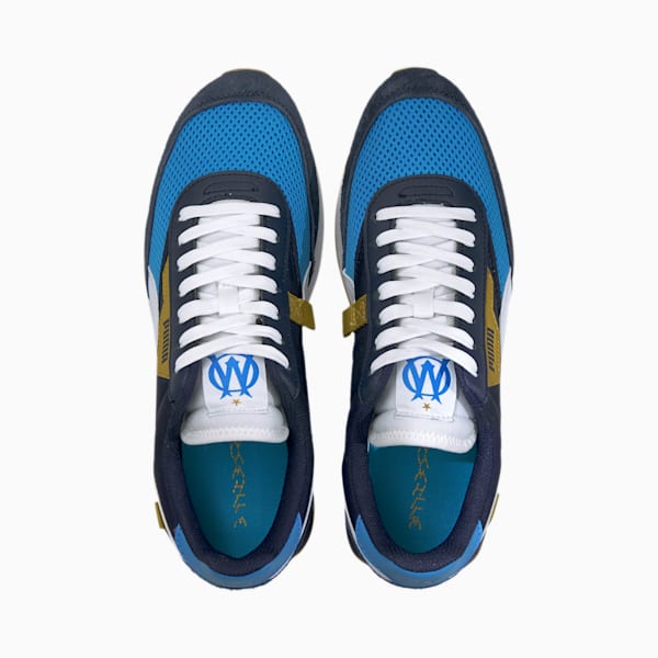 Future Rider Olympique de Marseille Sneakers, Peacoat-Bleu Azur-Sun Glitter-Gum-Puma White, extralarge