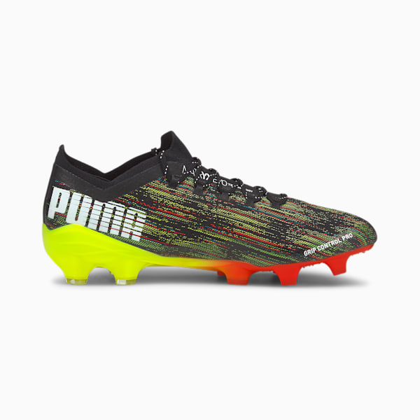 ULTRA 1.2 FG/AG Soccer Cleats, Puma Black-Puma White-Yellow Alert, extralarge