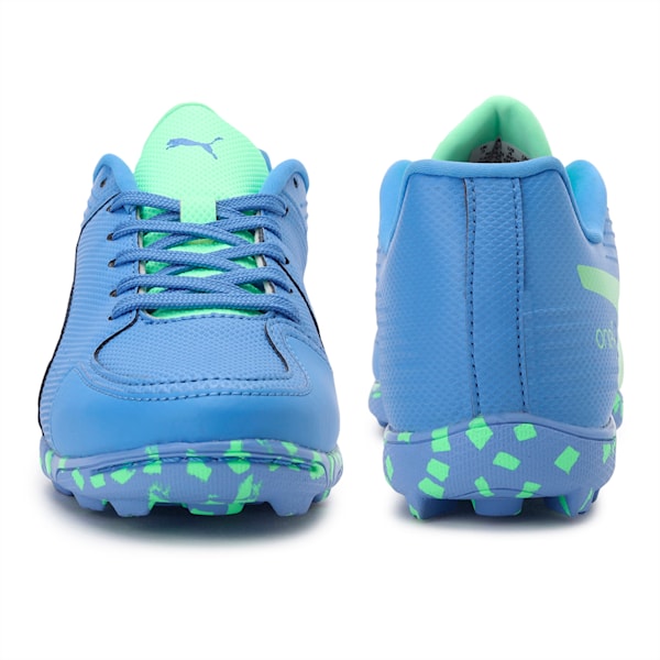 EvoSpeed One8 Youth Cricket Shoes, Blue Glimmer-Elektro Green, extralarge-IND