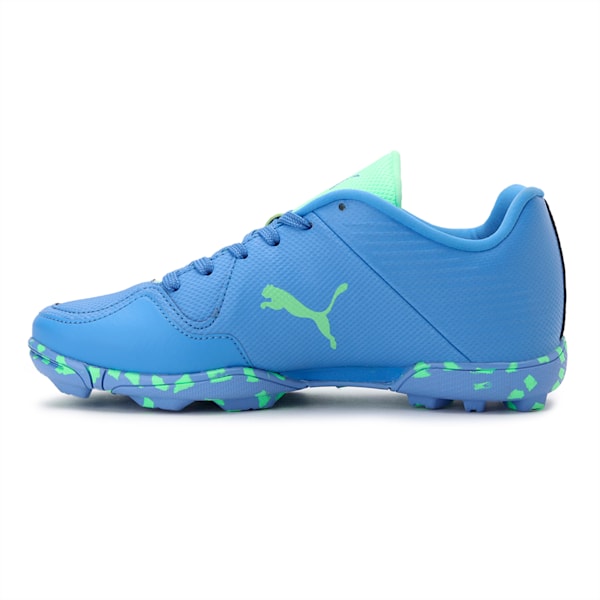 EvoSpeed One8 Youth Cricket Shoes, Blue Glimmer-Elektro Green, extralarge-IND