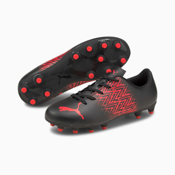 Tacto FG/AG Soccer Cleats JR, Puma Black-Sunblaze, extralarge