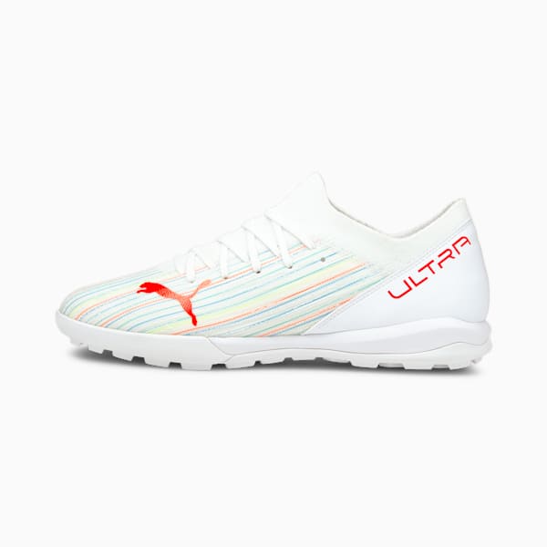 ULTRA 3.2 TT Men's Soccer Shoes, Puma White-Red Blast-Puma White, extralarge