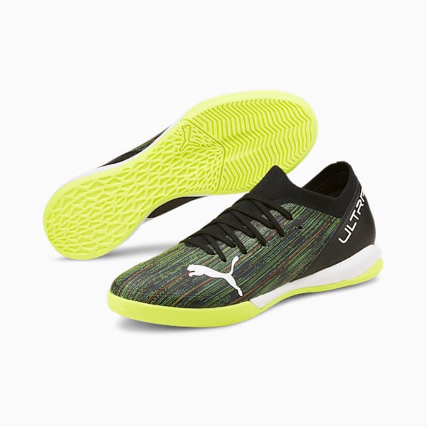 ULTRA 3.2 IT Men's Soccer Shoes, Puma Black-Puma White-Yellow Alert, extralarge