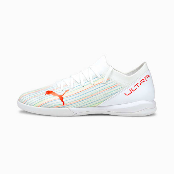 ULTRA 3.2 IT Men's Soccer Shoes, Puma White-Red Blast-Puma White, extralarge