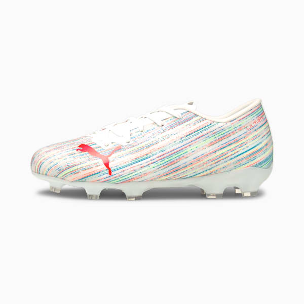 ULTRA 2.2 FG/AG Soccer Cleats JR, Puma White-Red Blast-White, extralarge