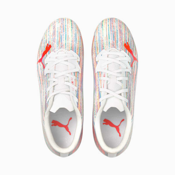 ULTRA 2.2 FG/AG Soccer Cleats JR, Puma White-Red Blast-White, extralarge