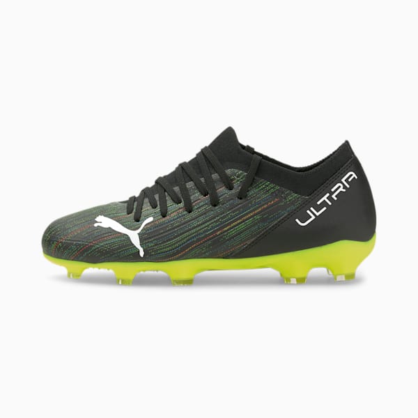 ULTRA 3.2 FG/AG Soccer Cleats JR, Puma Black-Puma White-Yellow Alert, extralarge