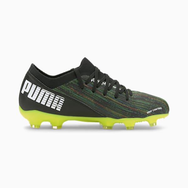 ULTRA 3.2 FG/AG Soccer Cleats JR, Puma Black-Puma White-Yellow Alert, extralarge