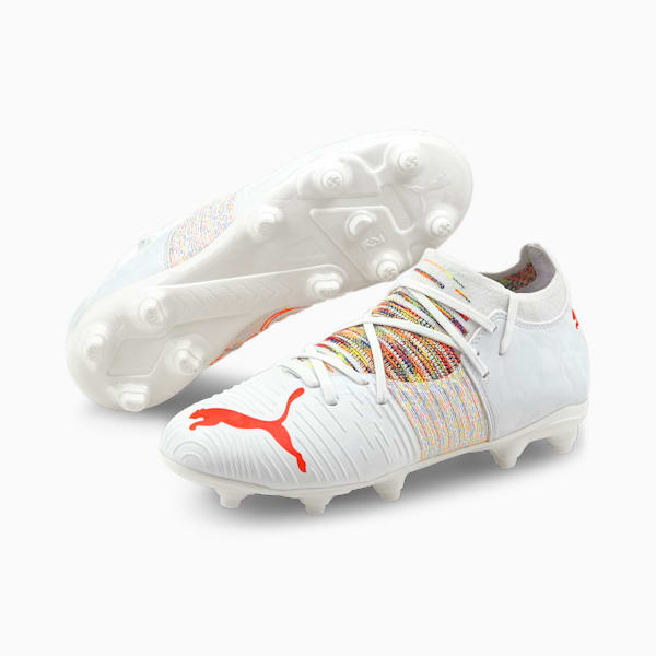 FUTURE Z 3.1 FG/AG Soccer Cleats JR, Puma White-Red Blast, extralarge